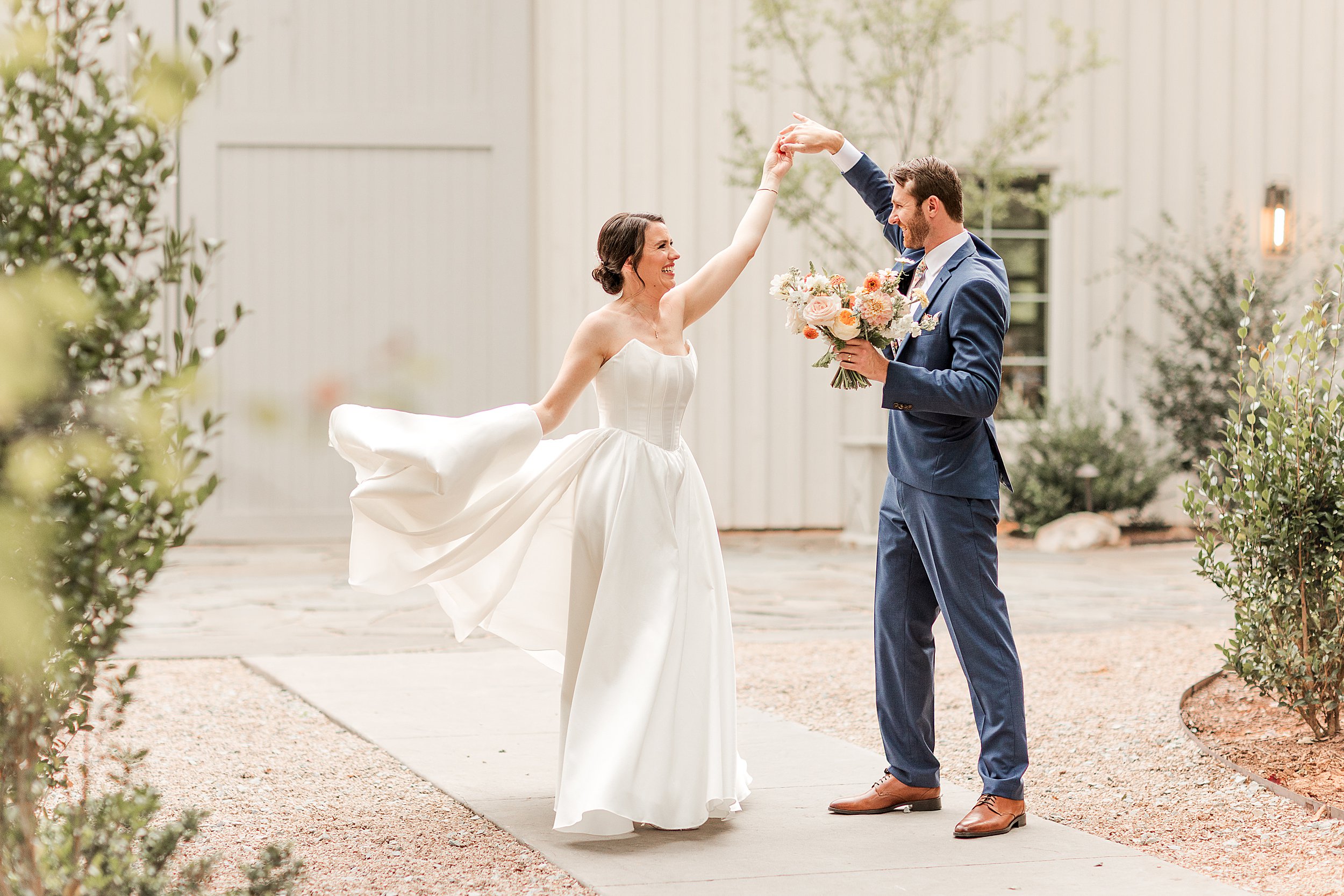 Bride & Groom portrait at a Carolina Grove wedding in Hillsborough, NC